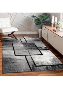 Paco Home, Teppich &raquo;Mondial 107&laquo; rechteckig 13 mm H&ouml;he Kurzflor, modernes abstraktes Design, grau, Polypropylen, 13 mm