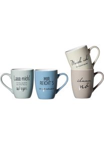 Ritzenhoff & Breker "Ritzenhoff & Breker, Becher &raquo;Spr&uuml;che&laquo; Motiv ""Spr&uuml;che"". 300 ml, 4-teilig, bunt, Porzellan, &Oslash; 8 cm x 11 cm"