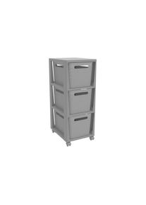 Rotho, Rotho Aufbewahrungsbox &raquo;Tower 3 x 16 l BRISEN mit Rollen&laquo;, anthrazit, B/H/T: 30 cm x 77 cm