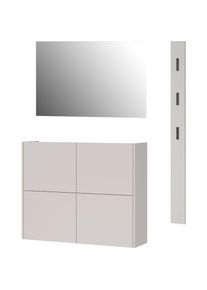Germania, Germania Garderoben-Set &raquo;GW-Binetto&laquo; 3 Stk. tlg., kaschmir, navarra, eiche, nachbildung, Glas, Holzwerkstoff, Metall, B/H/T: 127 cm cm x 200