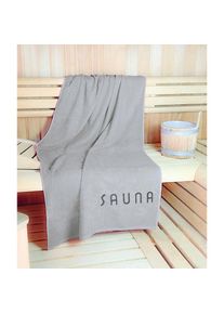 Kinzler, Kinzler Saunatuch &raquo;Wellness, Sauna - Gr&ouml;sse 90/200 cm&laquo; leichte Qualit&auml;t, verschiedenen Designs, auch als 2er Set, anthrazit, Jacquard, 