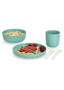zeller Present, Kindergeschirr-Set (je 1 Teller, Sch&uuml;ssel, Tasse, Gabel, L&ouml;ffel), mint, 5 Stk.