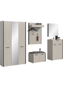 Home Affaire, Home Affaire Garderoben-Set &raquo;RAK, 6-teilige Garderoben-Kombi inkl. Sitzkissen, Breite ca. 287 cm&laquo; Garderobenschrank, Sitzbank, 