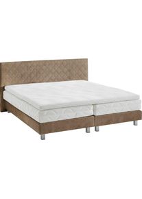 Westfalia Schlafkomfort, Boxbett, beige, Boxbett,180cm,Bonnellfederkernmatratze H2,in Glanzvelours Beige