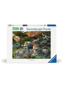 Ravensburger, Puzzle &raquo;Wolfsrudel im Fr&uuml;hlingserwachen&laquo;, frz:, Einheitsgr&ouml;&szlig;e, Puzzle