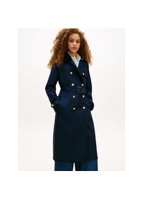 Tommy Hilfiger, Unisex, Trenchcoat &raquo;SLIM COTTON MIDI TRENCH&laquo;, schwarz night navy, L (42/44), Trenchcoat von Tommy Hilfiger womenswear