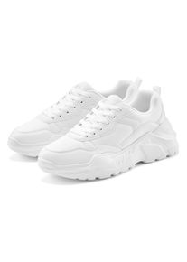 Lascana, Unisex, Lascana Sneaker &raquo;Turnschuhe,&laquo; Halbschuh, Sportschuh, leichte Chunky Sohle, weiche Innensohle VEGAN, wei&szlig;, 39, Leichter Plateau-Absatz