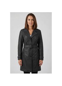 Mauritius, Unisex, Trenchcoat &raquo;MWLeoniz&laquo; aus Echtleder, mit Tailleng&uuml;rtel, schwarz, XXL (44), Lange Lederjacke von Mauritius, Trachtenmode