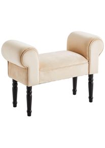 Xora Hocker , Schwarz, Beige , Holz, Textil , Kiefer , massiv , rechteckig , 76x54x30 cm , Stoffauswahl , Wohnzimmer, Sessel, Hocker, Sitzhocker