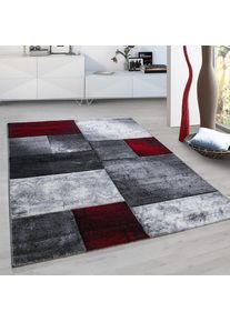 Ayyildiz Teppiche, Teppich &raquo;Hawaii 1710&laquo; rechteckig L&auml;ufer, handgearbeiteter Konturenschnitt, Kurzflor, Wohnzimmer, rot, Kunstfaser