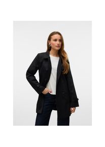 V&eacute;ro Moda Vero Moda, Unisex, Trenchcoat &raquo;VMCHELSEA OLIVIA TRENCHCOAT NOOS&laquo; kurzer 2-Reiher mit abnehmbarem Bindeg&uuml;rtel, schwarz, XL, Kurzer Trenchcoat von Vero 