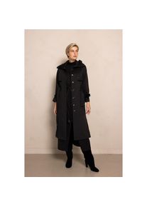 Zhrill, Unisex, Trenchcoat &raquo;ZHELSE&laquo; mit Reverskragen und G&uuml;rtelschlaufe im H&uuml;ftbereich, schwarz, XXL, Langer Unisex-Mantel von Zhrill