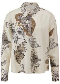 HERZENS - Bluse aus 100% Seide und Hemdkragen, weiss, Gr. 42, Seide