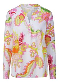 HERZENS - Bluse mit Stehkragen, weiss, Gr. 40, Seide