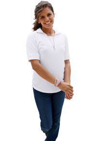 Damen Poloshirt mit 2-in-1-Optik ecru