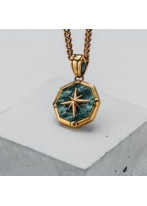 Holzkern Halsketten Herren Gold und Marmor