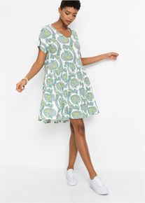 Shirtkleid aus flie&szlig;endem Viskose-Elasthan-Mix in weiss, Gr&ouml;sse 36/38 (S), bonprix