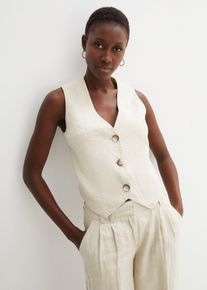 Weste aus reinem Leinen in beige, Gr&ouml;sse 54, bonprix