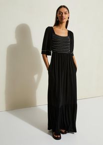 Maxikleid aus flie&szlig;endem Viskose-Mix in schwarz, Gr&ouml;sse 36/38 (S), bonprix