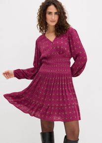 Robe courte en viscose fluide en violet, Taille 44, Couleur/Motif: violet imprim&eacute;, bonprix