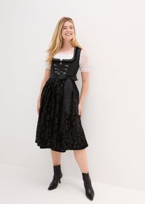Dirndl mit Pailletten Sch&uuml;rze (2-tlg.Set) in schwarz, Gr&ouml;sse 46, bonprix