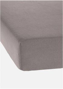 Biber Spannbettlaken in braun, 160x200 cm, 100% Baumwolle, bonprix