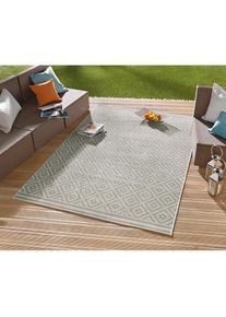 Hanse Home, Hanse Home Teppich &raquo;Raute&laquo; rechteckig 8 mm H&ouml;he In-& Outdoor, Wetterfest, Balkon, L&auml;ufer, Wohnzimmer, Terrasse, Raute, grau, Kunstfaser, 8