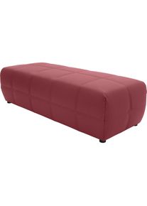 DOMO collection, DOMO collection Hocker &raquo;Brandon&laquo; grosse Ausf&uuml;hrung passend zu "Brandon", auch in Cord, rot, Echtleder, B/H/T: 150 cm x 42 cm x 60 cm