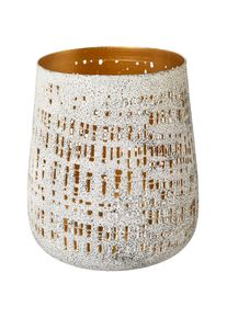 Creativ Deco, Creativ deco Windlicht &raquo;Weihnachtsdeko&laquo; im Inneren goldfarben, creme, Metall, B/H/T: 12 cm