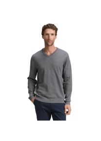 Tom Tailor, Herren, Tom Tailor V-Ausschnitt-Pullover mit kleiner Logo-Stickerei, classic dunkelgrau melange, 3XL, Pullover von Tom Tailor