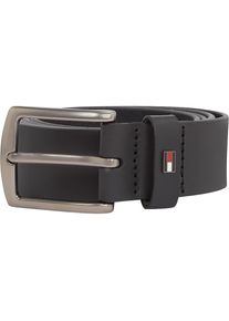 Tommy Hilfiger, Herren, Lederg&uuml;rtel &raquo;DENTON 3.5 cm breit EXT&laquo; Einfachdornschliesse, Metalllogo, schwarz, 125, Klassischer Lederg&uuml;rtel von Tommy 