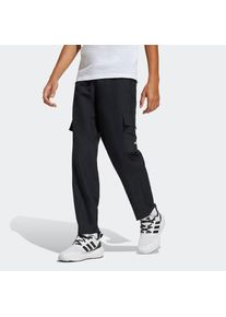 adidas Sportswear, Unisex, adidas Sportswear Sporthose &raquo;ESSENTIALS CLIMACOOL KIDS&laquo;, schwarz, wei&szlig;, 128, N-Gr, Diese locker geschnittene Cargohose mit 