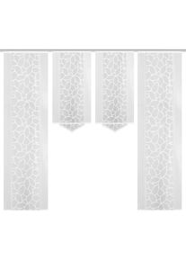 Home Wohnideen, Home Wohnideen Schiebegardine &raquo;JENNA&laquo; Klettband 4 Stk. tlg. Schiebevorhang Jacquard Set, wei&szlig;, Polyester