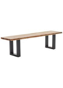 Mid.you Sitzbank , Akaziefarben , Holz, Metall , Akazie , vollmassiv , 180x45x40 cm , FSC , Esszimmer, B&auml;nke, Sitzb&auml;nke