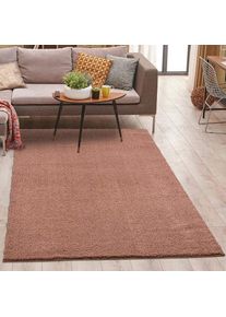 Carpet City, Hochflor-Teppich &raquo;Plainy&laquo; rechteckig 30 mm H&ouml;he Shaggy Polyester Teppich, besonders weich, Uni-Farben, ros&eacute;, Polyester, 30 mm
