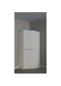 Priess, Priess Eckkleiderschrank &raquo;Barcelona Kleiderschrank Eckl&ouml;sung Raumwunder&laquo; in 2 Tiefen Schrank Eckschrank Garderobe, wei&szlig;, Holzwerkstoff, B/H/T: