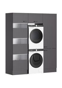Optifit, Optifit Mehrzweckschrank-Set &raquo;OPTImulti&laquo;, anthrazitfarben, Spanplatte, B/H/T: 183,2 cm cm x 200 cm cm x 57,1 cm cm