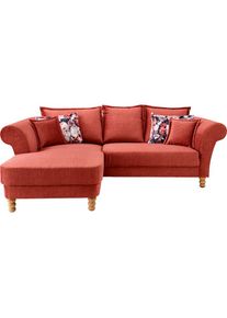 Home Affaire, Home Affaire Ecksofa &raquo;Tassilo Mega Polsterecke mit Kaltschaum im Sitz, bequem, L-Form&laquo;, koralle, 100% Polyester, B/H/T: 262 cm x 95 cm x