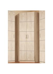 Priess, Priess Eckkleiderschrank &raquo;Bilbao&laquo; mit 3 verschiedenen Fronten, struktureichefarben hell, B/H/T: 193 cm x 36 cm