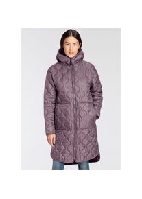 Icepeak, Unisex, Steppmantel &raquo;AALEA&laquo; winddichtes Material, mit fester Kapuze und Ton-in-Ton-F&uuml;tterung, violet, 42, Praktische Reissverschlusstaschen 