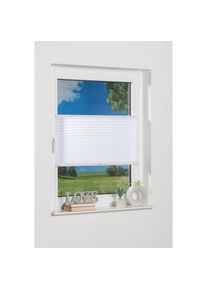 K-home, K-home Plissee &raquo;Klemmfix Pisa&laquo; Lichtschutz ohne Bohren verspannt Crushed-Optik, wei&szlig;, Obermaterial: 100% Polyester