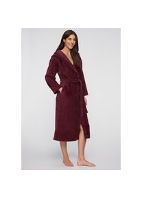 Lascana, Unisex, Lascana Bademantel, dunkelrot, S/32 (34), Bademantel mit Kapuze