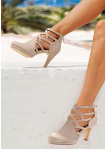 Lascana Stiefelette Damen, beige, Gr&ouml;&szlig;e 38