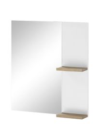 Home Affaire, Home Affaire Badspiegel &raquo;SOLiD, Spiegel im modernen Design, Wandspiegel&laquo; in zwei Farben verf&uuml;gbar, zwei Ablageb&ouml;den, wei&szlig; hochglanz, 