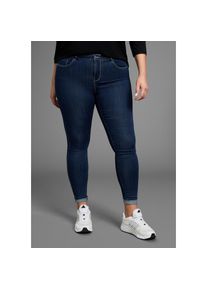 Only Carmakoma, Unisex, Only CARMAKOMA Skinny-fit-Jeans &raquo;CARTHUNDER PUSH UP REG SK JNS&laquo;, medium blau denim, 42, L&auml;nge 32, Skinny-Fit-Jeans mit 