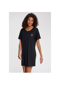 s.Oliver, Unisex, s.Oliver Nachthemd 1 tlg. tlg. mit kleinem Herzprint auf der Brust, schwarz, 36/38, N-Gr, Bigshirt