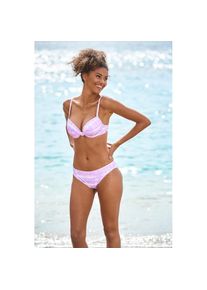 s.Oliver, Unisex, s.Oliver B&uuml;gel-Bikini-Top &raquo;Enja&laquo; mit wattierten Cups und Batikdruck, lila, wei&szlig;, 36, Cup C, Bedruckt &ndash; jedes Teil ein Unikat
