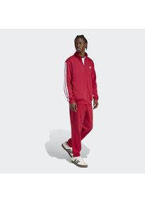 adidas Sportswear, Herren, adidas Sportswear Trainingsanzug &raquo;3-STREIFEN FLEECE&laquo; 2 tlg., active maroon, wei&szlig;, S, Mit diesem vielseitigen, bequemen 