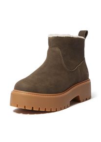 Timberland, Unisex, Chelseaboots &raquo;STONE STREETMID WARM LINED BOOT&laquo; Winterstiefel, Winterschuhe, Stiefelette, gef&uuml;ttert, schwarz braun full grain, 37, 