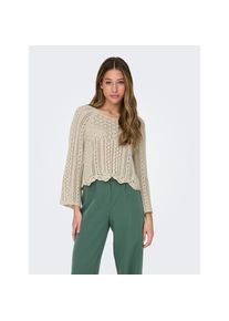 Only, Unisex, Only Rundhalspullover &raquo;ONLNOLA LIFE 3/4 PULLOVER KNT NOOS&laquo;, feather gray, M, Verk&uuml;rzter Strickpullover von Only